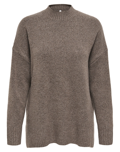 Only - OnlHazel Highneck Strik - Brown Lentil